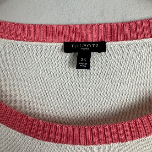 Talbots Women's 2X XXL 2XL Ice Cream Rainbow Stripe Color Block Sweater - Picture 4 of 6